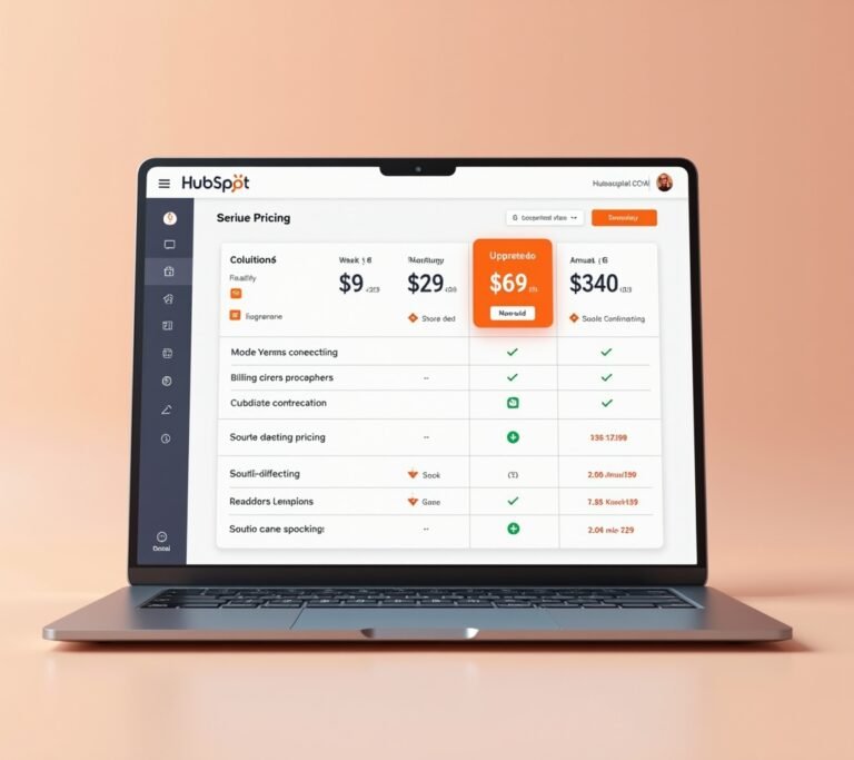 Close-up of a pricing table displayed on a laptop screen