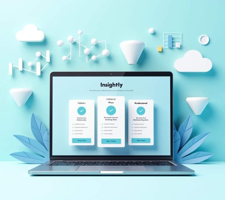 Pricing page open on a laptop in a home office setting