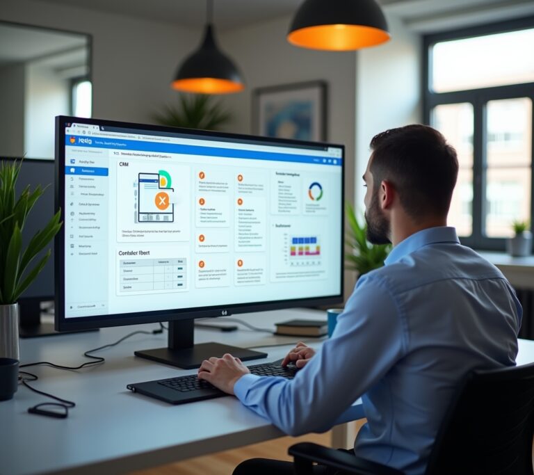 Laptop showing Keap's marketing automation and CRM dashboard